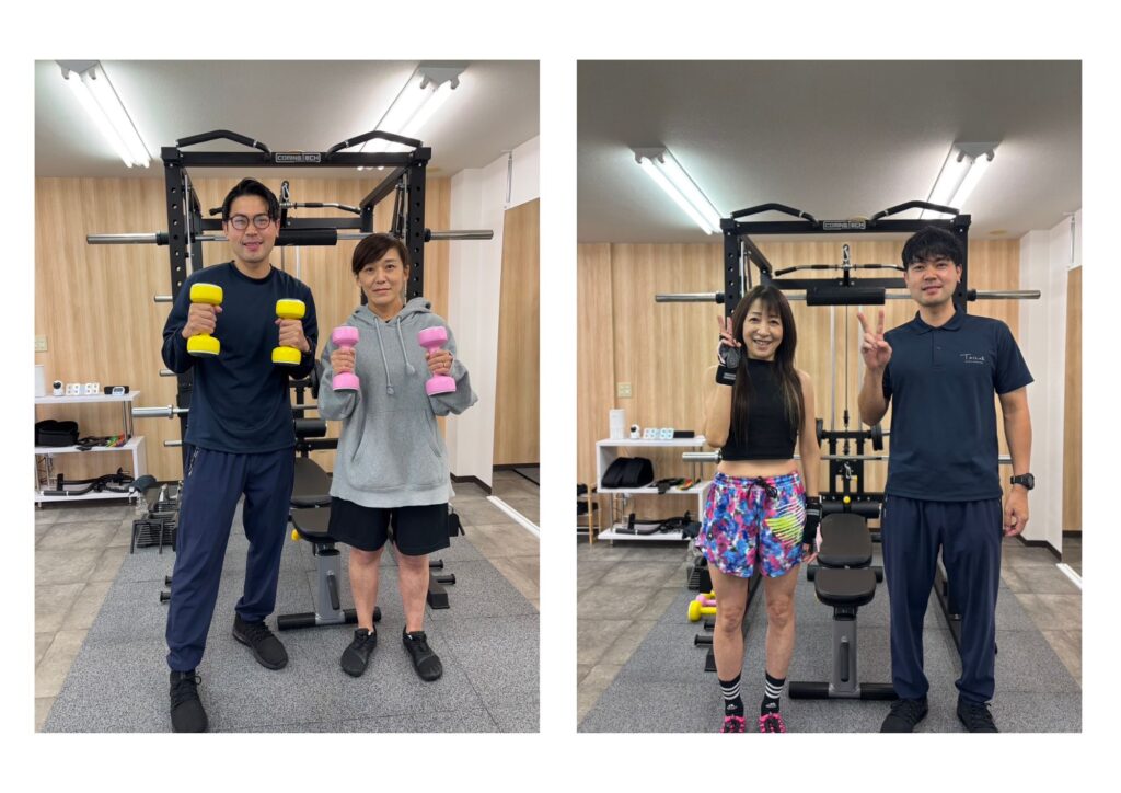 獨協大学前店のトレーナーとお客様の２ショット１